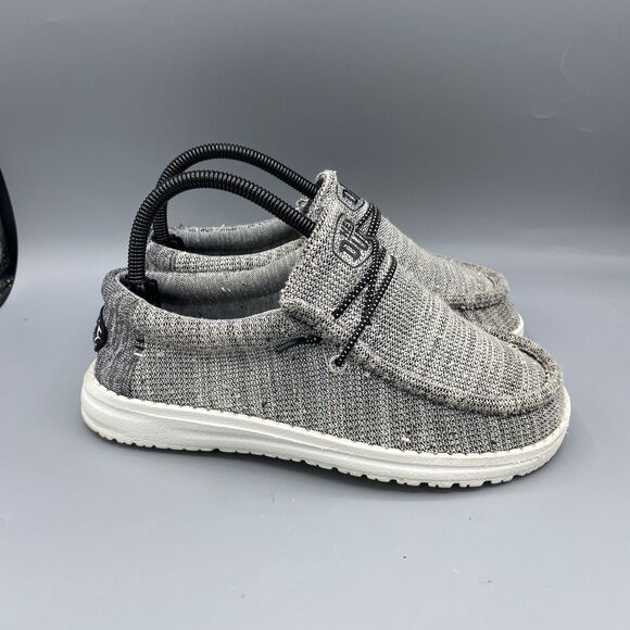 Hey Dude Other - Hey Dude Wally Youth Stretch Yin Yang Gray Lightweight Casual Youth Size 5 US